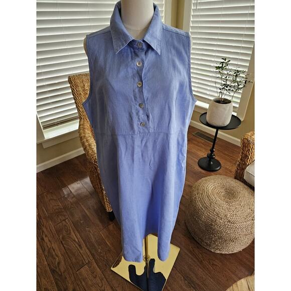 Goddess Gear Organic Linen Dress Women's XL Lagenlook Beach Made in USA - Picture 1 of 11